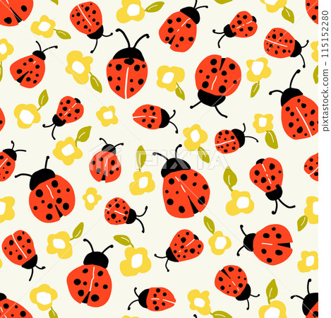 Ladybug Kids Seamless Pattern 115152280