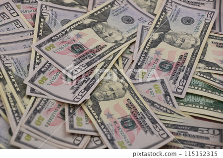 50 dollar bills, American dollars, fifty dollar banknotes, a lot of money 115152315