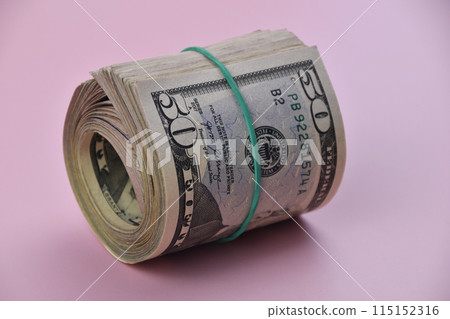 50 dollar bills, American dollars, fifty dollar banknotes, a lot of money 115152316