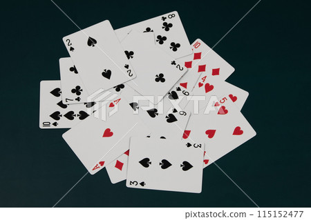 Playing cards on a dark background, games of chance Playing cards on a dark background, games of chance 115152477