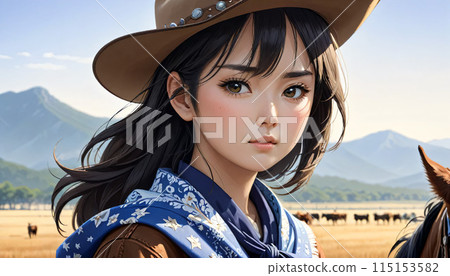 Cowboy style woman Cowboy style woman 115153582