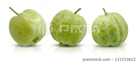 Guava fruits isolated on white background 115153622
