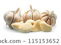 Garlic isolated on white background 115153652