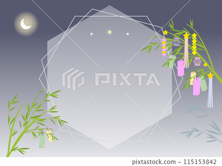 七夕裝飾和夜空背景插畫 115153842