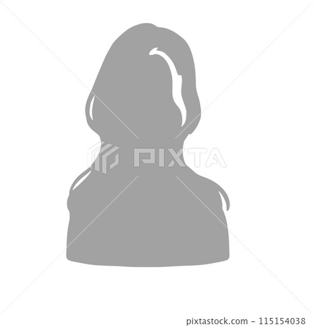 長髮女子剪影圖灰色 長髮女子剪影圖灰色 115154038