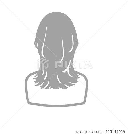 Woman's back silhouette illustration Wolf long gray Woman's back silhouette illustration Wolf long gray 115154039