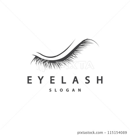 Eyelash Logo, Simple Design for Women's Care Beauty Business Brand Illustration Template Eyelash Logo, Simple Design for Women's Care Beauty Business Brand Illustration Template 115154089