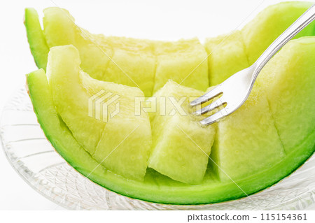 甜瓜特寫，切成易於食用的塊 115154361