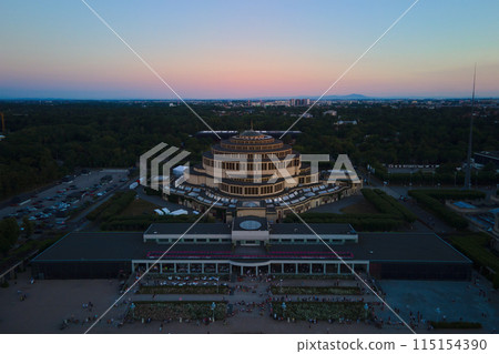 Aerial view of Centennial Hall in Wroclaw, Poland Aerial view of Centennial Hall in Wroclaw, Poland 115154390