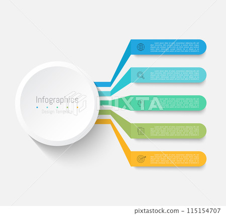 Infographic 5 options design elements for your business data. Vector Illustration. 115154707