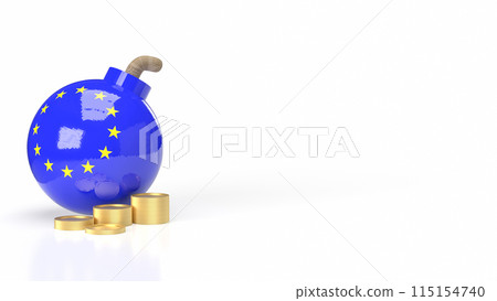 The euro flag symbol on Bomb for Business concept 3d rendering. 115154740