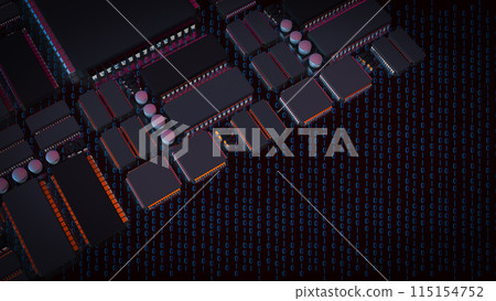 The Printed Circuit Board or PCB for Technology concept 3d rendering. The Printed Circuit Board or PCB for Technology concept 3d rendering. 115154752