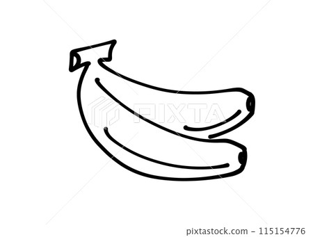 Pen-touched banana line drawing 115154776