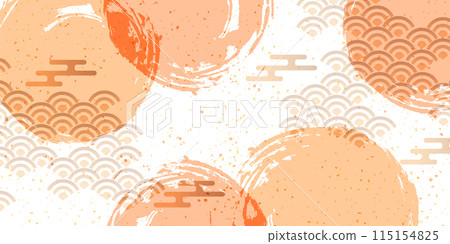 Wave Japanese pattern watercolor background 115154825