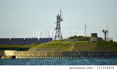 漂浮在東京灣的人工島第二海堡的長焦照片 115154876