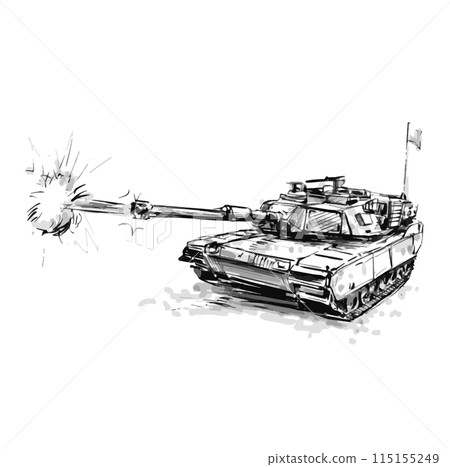 Drawing of the Military Tank shooting  115155249