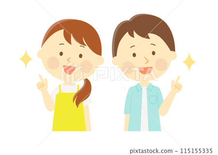 A man and woman smiling with inspiration A man and woman smiling with inspiration 115155335