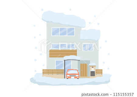 Three-story house damaged by snow Three-story house damaged by snow 115155357