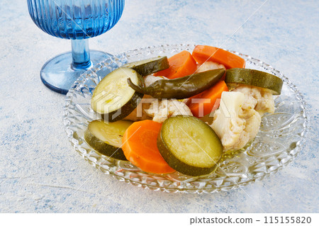 Vegetable escabeche (Mexican food) 115155820