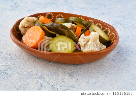 Vegetable escabeche (Mexican food) 115156193