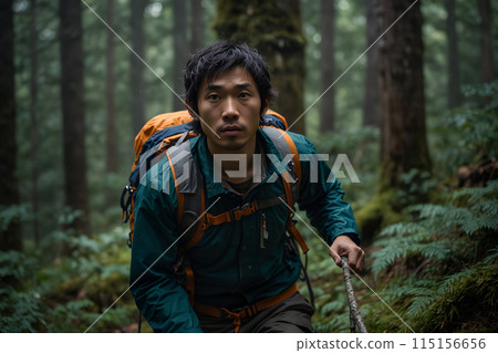 獨自攀爬的年輕人 AI 生成的圖像 115156656