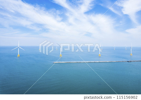 Offshore wind power generation (aerial view) Offshore wind power generation (aerial view) 115156902
