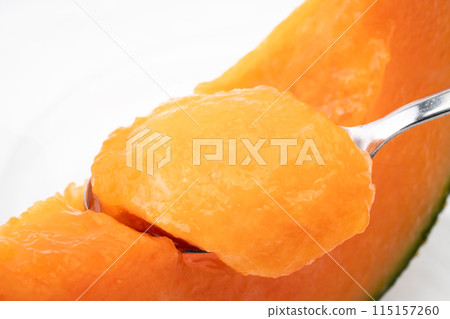 多汁紅肉瓜肉的特寫 115157260