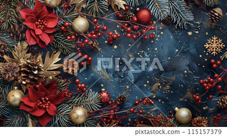 聖誕樹裝飾背景AI圖像 115157379