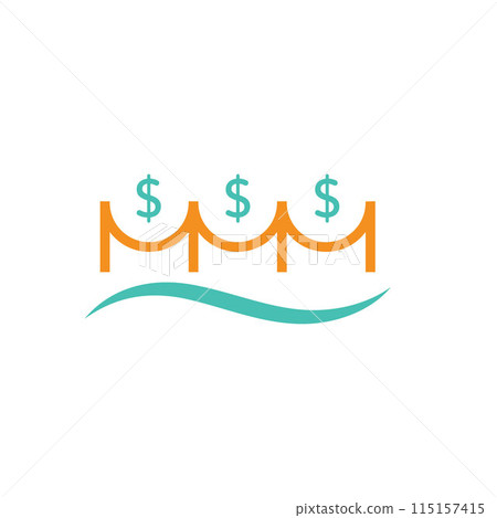money bridge wave logo icon vector concept design template money bridge wave logo icon vector concept design template 115157415