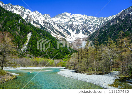 [上高地]穗高山脈和梓川_02 115157480