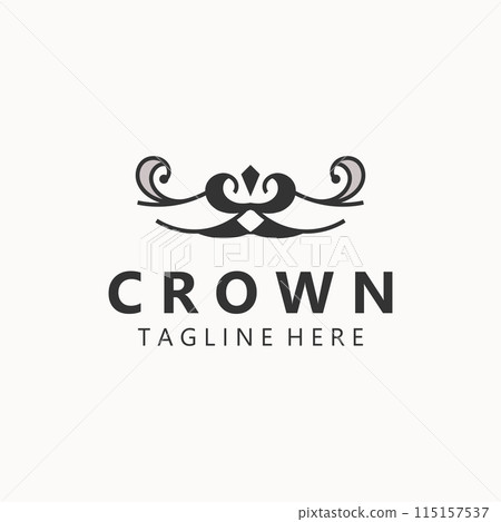 Crown logo vintage design. premium Crown king modern luxury brand element concept symbol Crown logo vintage design. premium Crown king modern luxury brand element concept symbol 115157537