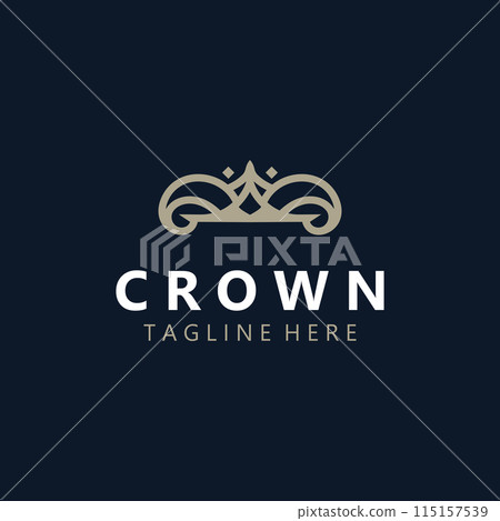 Crown logo vintage design. premium Crown king modern luxury brand element concept symbol Crown logo vintage design. premium Crown king modern luxury brand element concept symbol 115157539