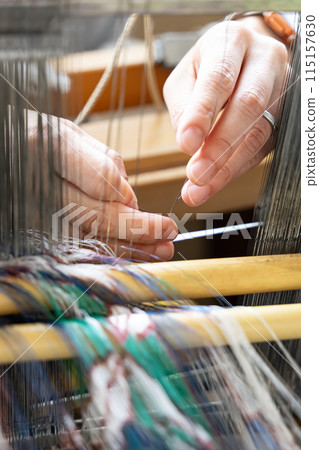 Weaving: Close-up of hands 2 115157630