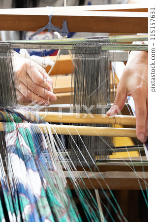 Weaving: Close-up of hands 3 115157631