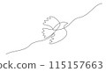 Bird One line drawing on white background 115157663