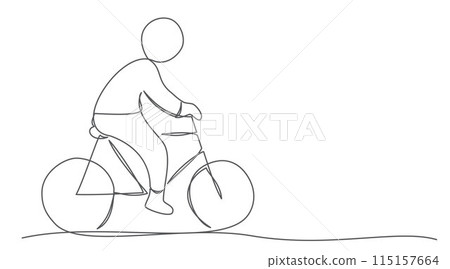 Bicycle One line drawing on white background 115157664