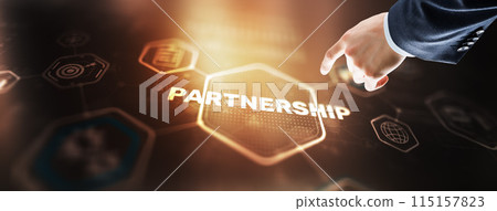 Businessman presenting PARTNERSHIP CONCEPT Business Concept Businessman presenting PARTNERSHIP CONCEPT Business Concept 115157823
