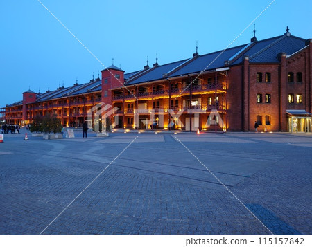 Yokohama Red Brick Warehouse at dusk Yokohama Red Brick Warehouse at dusk 115157842