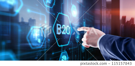 B2C business to consumer concept 2024 on virtual screen 115157843