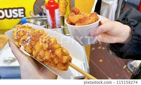 韓國食品起司帽與韓國關東煮 韓國食品起司帽與韓國關東煮 115158274