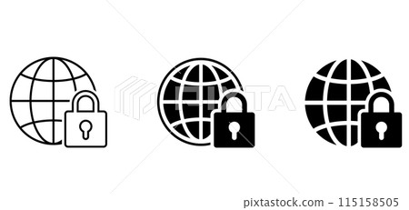 Internet icon and lock security 115158505