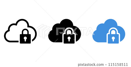 Cloud and security web icons 115158511