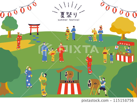 People who enjoy the summer festival People who enjoy the summer festival 115158756