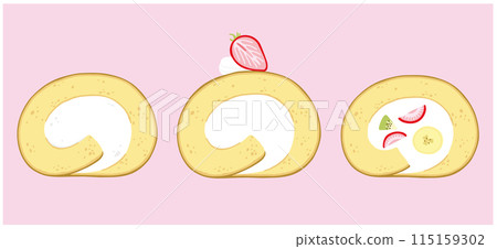 卷蛋糕插圖集 115159302