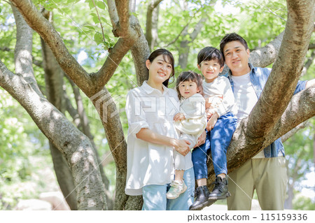 Family, parent and child, fresh green park 115159336
