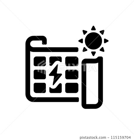 鈣鈦礦太陽能電池向量圖示說明 鈣鈦礦太陽能電池向量圖示說明 115159704