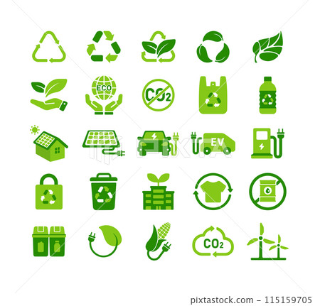 Eco motif vector icon illustration set (eco, recycling, SDGs) 115159705