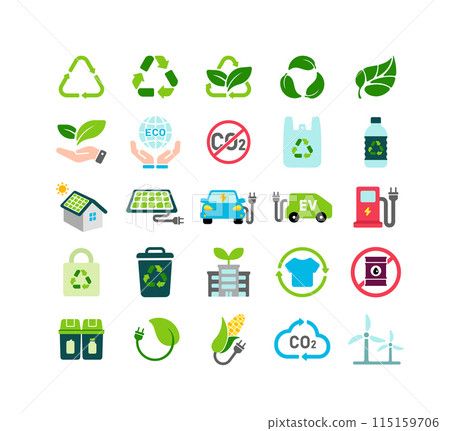 Eco motif vector icon illustration set (eco, recycling, SDGs) 115159706