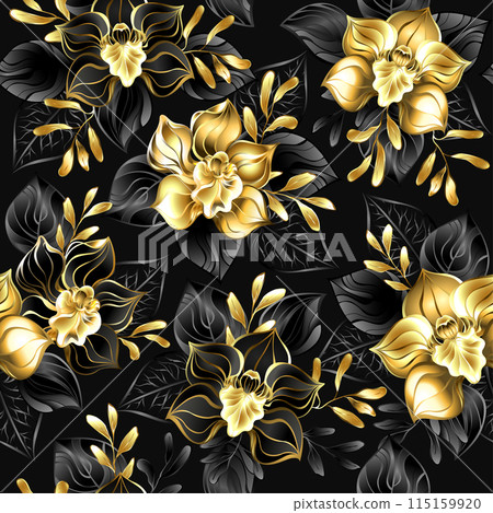 Seamless with jewelry orchids Seamless with jewelry orchids 115159920