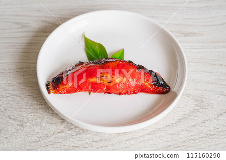 Grilled flounder marinated in mirin 115160290